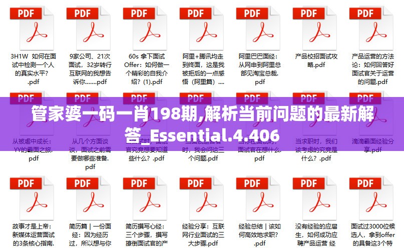 管家婆一码一肖198期,解析当前问题的最新解答_Essential.4.406