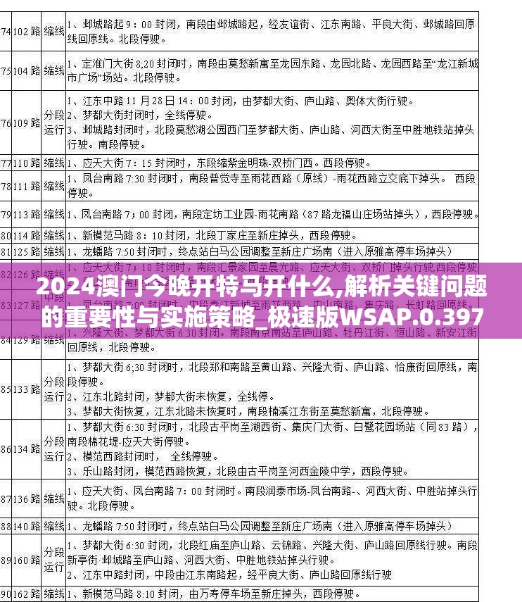 2024澳门今晚开特马开什么,解析关键问题的重要性与实施策略_极速版WSAP.0.397