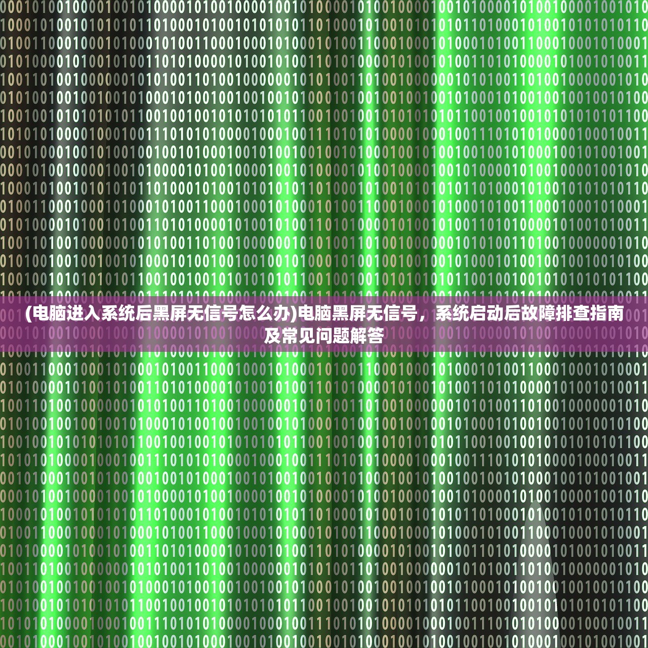 (电脑进入系统后黑屏无信号怎么办)电脑黑屏无信号，系统启动后故障排查指南及常见问题解答