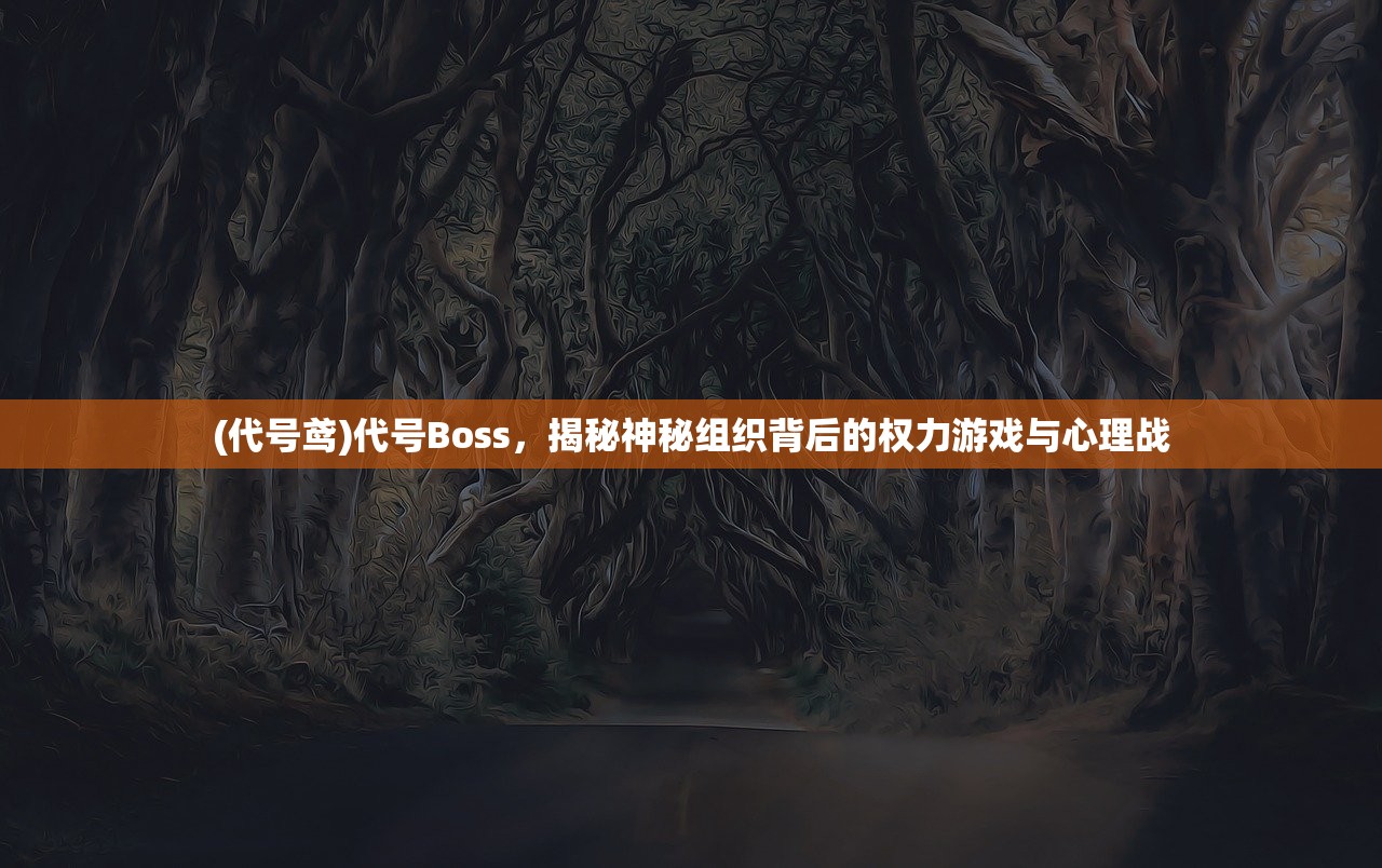 (代号鸢)代号Boss，揭秘神秘组织背后的权力游戏与心理战